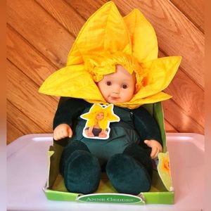 Anne Geddes Daffodil Yellow Flower face baby doll